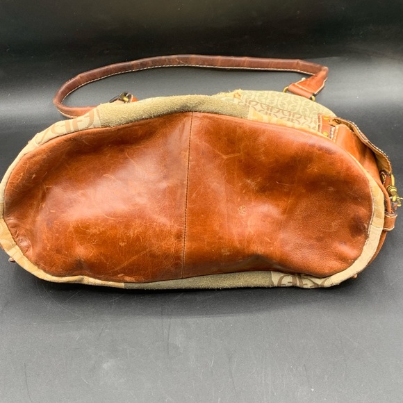 Fossil Vintage Signature Monogram Canvas/Leather Hobo Shoulder Bag - Picture 10 of 16